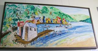 'Plimmerton Boat Sheds Western Walk' by Vincent Duncan (SOLD)