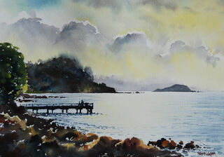 'Karaka Bay Morning Light' by Phil Dickson (SOLD)
