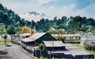 'Morning Light Ohakune Junction' by Phil Dickson (Print Only)