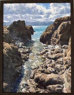 'Eastbourne from Karaka Bay' by Iwen Yong (SOLD)