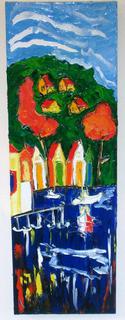 'Paremata Boatsheds' by Vincent Duncan (SOLD)