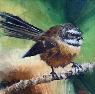'Perching Fantail' by Iwen Yong (SOLD)