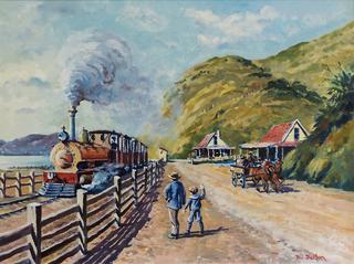 'Hutt Rd Ngauranga 1875' by Phil Dickson - Print Only