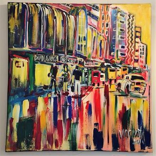 'Down Lambton Quay' by Vincent Duncan (SOLD)