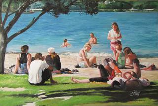 'Summer Swim Oriental Bay' by Zad Jabbour (SOLD)