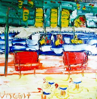 'Boats at Oriental Bay' by Vincent Duncan (SOLD)